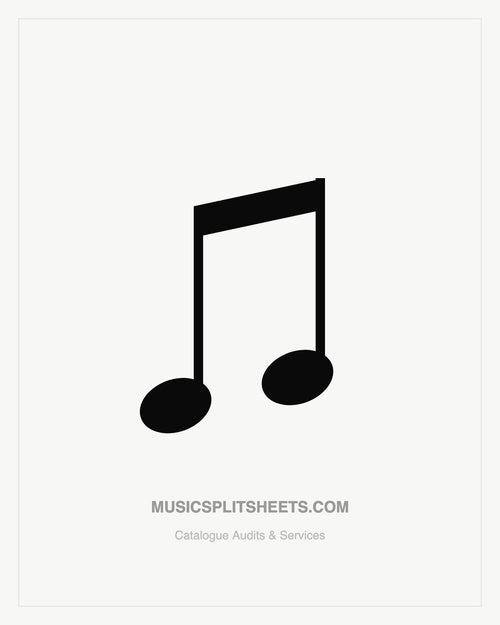 Music note icon representing the musicsplitsheets.com Manager and Label Catalogue Audit service
